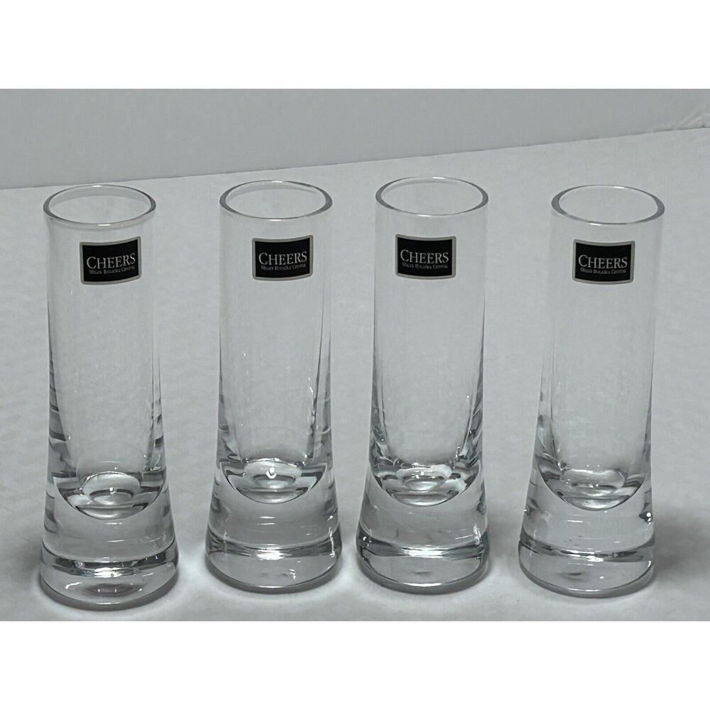 CHEERS MILER ROGASKA CRYSTAL‎ SHOT GLASSES SET OF FOUR